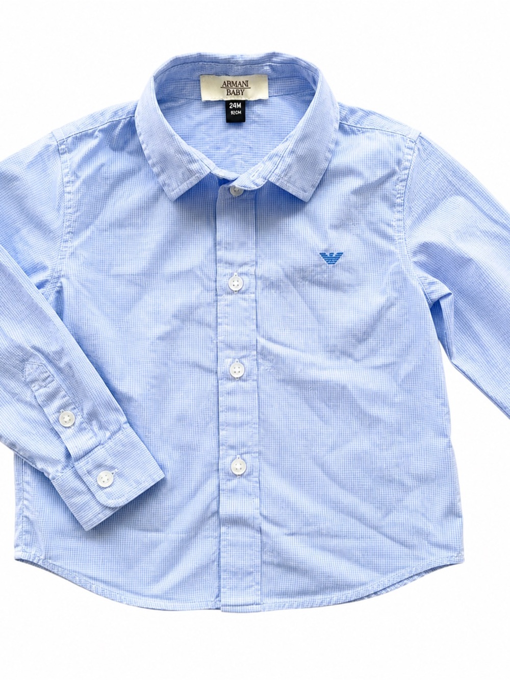 Armani Junior Light Blue Boys' Button-Down Shirt